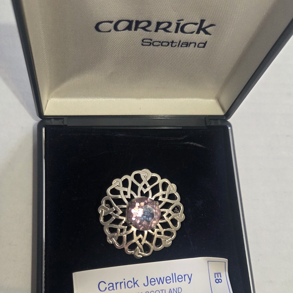 Silver and Pink Gemstone Ring